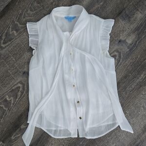 Draper James White Sleeveless Blouse Size XS